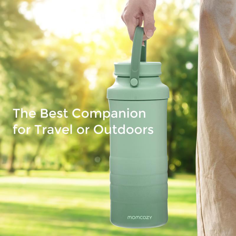 Momcozy 22Oz Portable Breast Milk Cooler for Outdoor, 360°Total Cooling for 24Hours, Larger Capacity Travel Breastmilk Chiller with 2Pcs Baby Bottles for Breastmilk Storage, Breastfeeding Essentials