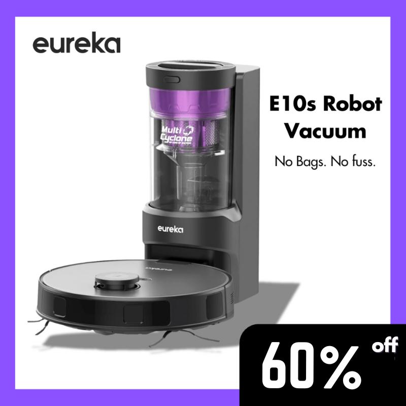 Eureka E10S Robot Vacuum with Bagless Self Emptying Station, Robotic Vacuum Mop Combo, 45-Day Capacity, 4000Pa Suction for Pet Hair, Remote Control 2 in 1 Home Appliance, All-In-One Sweeping and Mopping Robot Hepa Filter Extreme Runtime Lidar Navigation